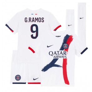 Billiga Paris Saint-Germain Goncalo Ramos #9 Bortatröja Barn 2024-25 Kortärmad (+ Korta byxor)